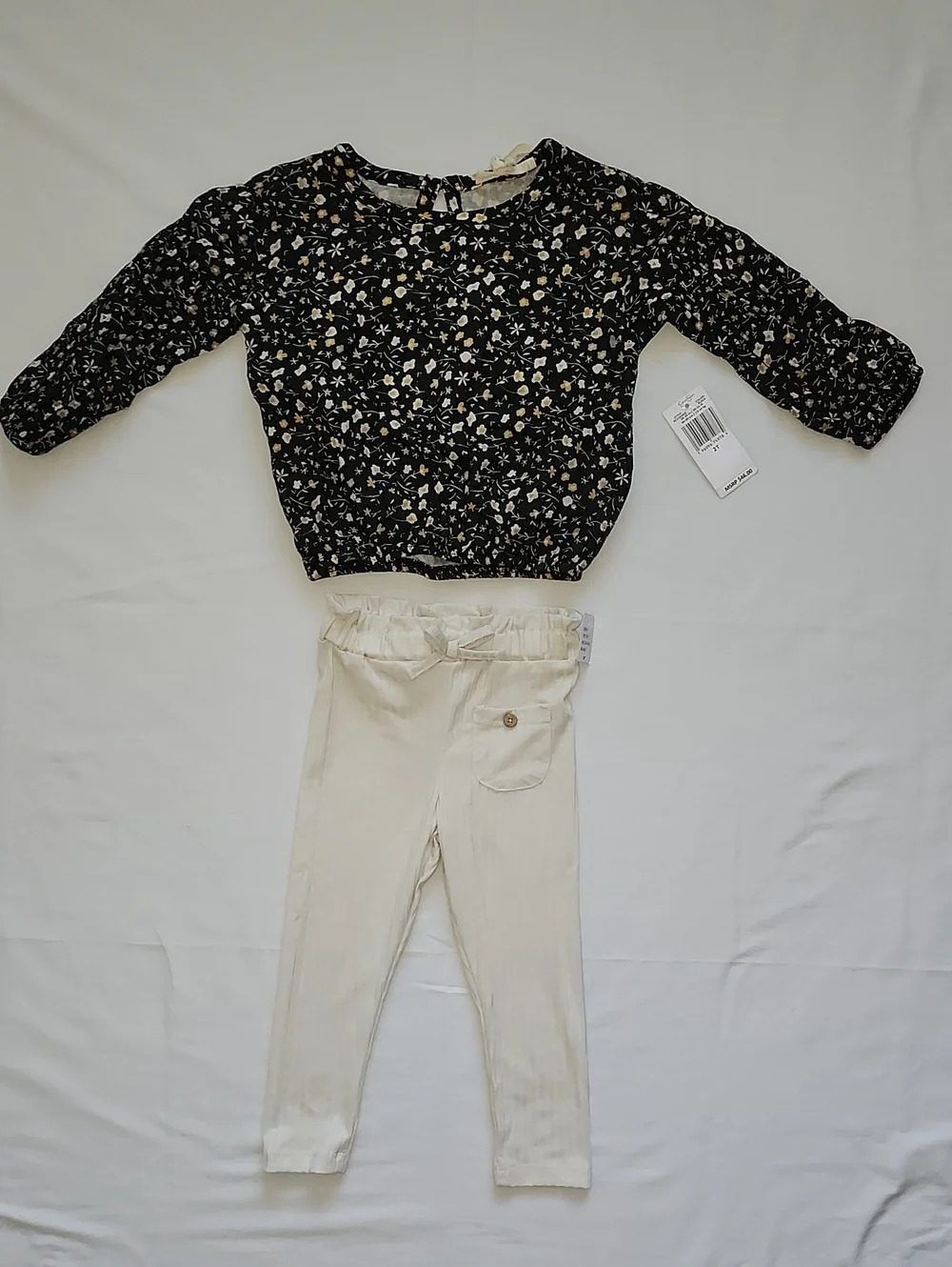 NWT Jessica Simpson Baby Girl Floral Top & Ribbed Pants Set 2T